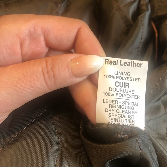 ❤️ Real leather lamb skin brown moto jacket new - Picture 7 of 7